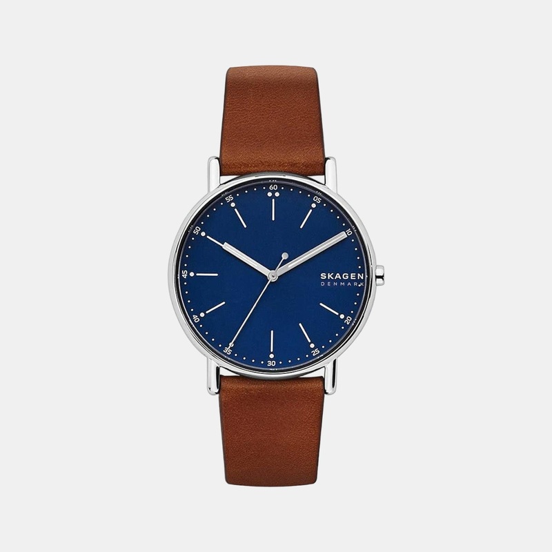 Men Blue Analog Leather Watch SKW6355