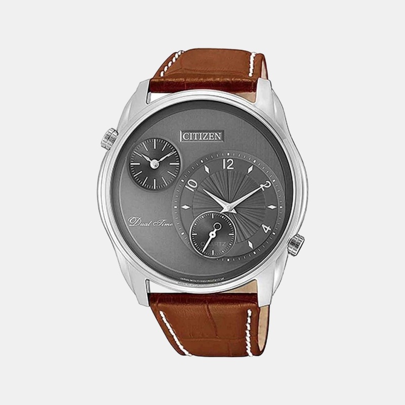 Men Quartz Grey Dial Chronograph Leather Watch AO3030-16H