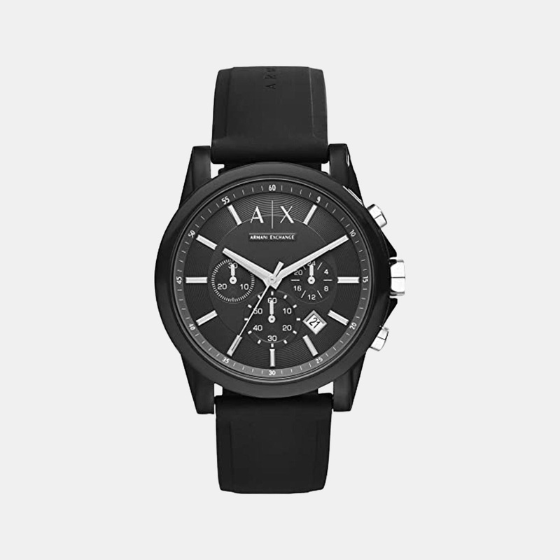 Men's Black Chronograph Silicon Watch AX1326
