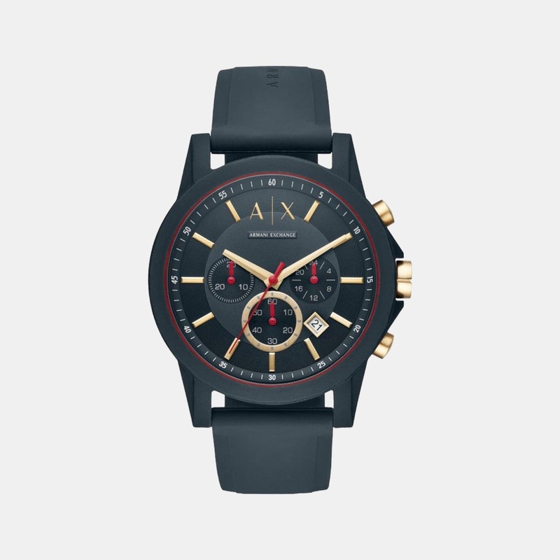 Men's Blue Silicone Chronograph Watch AX1335