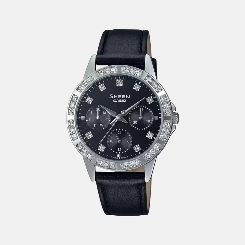 Sheen Women's Chronograph Leather Watch SH266 - SHE-3517L-1AUDF