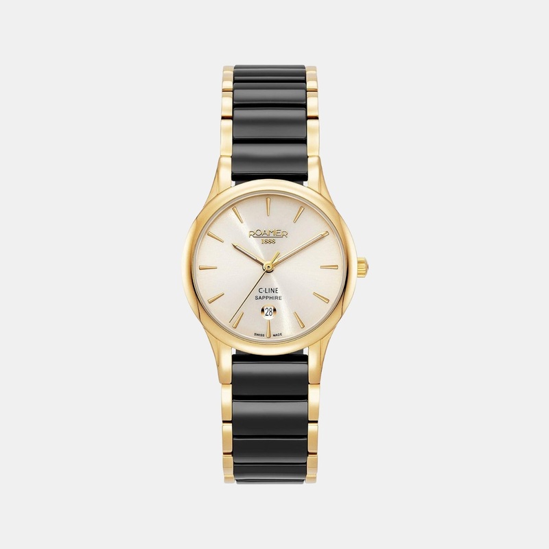 Women's Cream Analog Ceramic Watch 658844 48 35 61