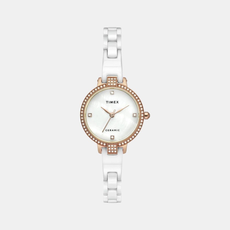 Women White Analog Ceramic Watch TWEL15700