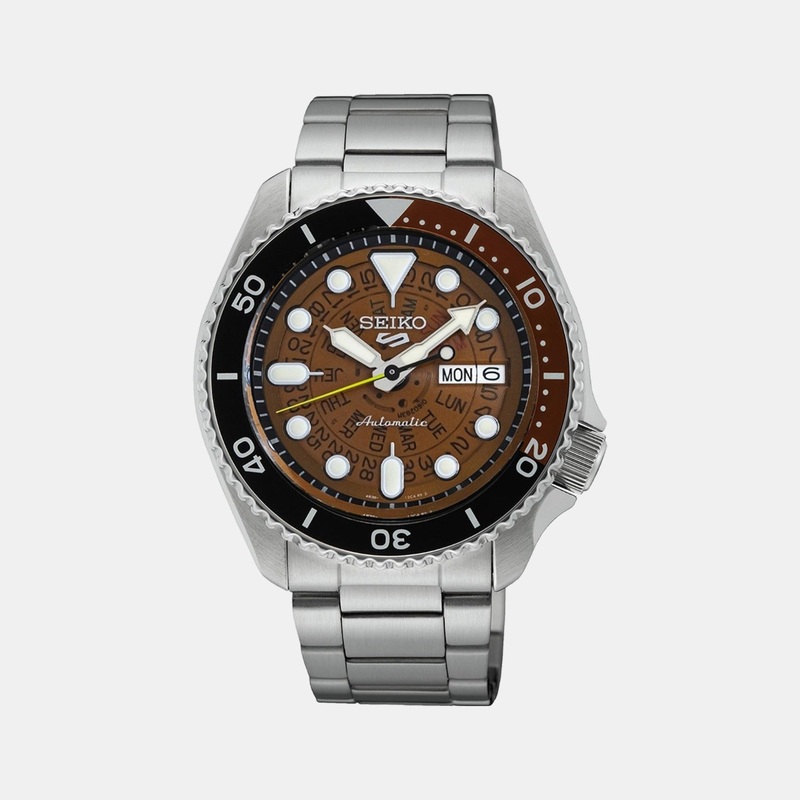 5 Sports Men Automatic Brown Dial Analog Stainless Steel Watch SRPJ47K1