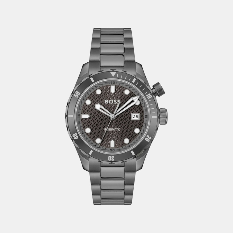 Bossmatic Men Automatic Grey Dial Analog Stainless Steel Watch 1514213