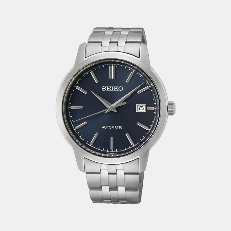 Dress Men Automatic Blue Dial Analog Stainless Steel Watch SRPH87K1