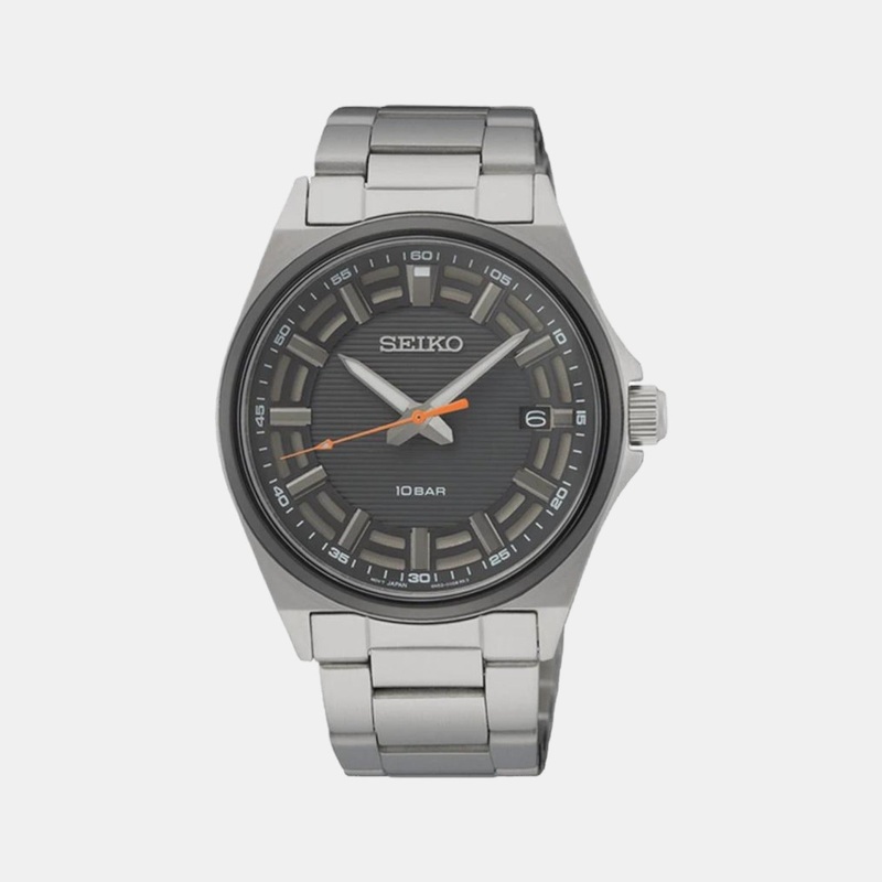 Dress Men Quartz Grey Dial Analog Stainless Steel Watch SUR507P1
