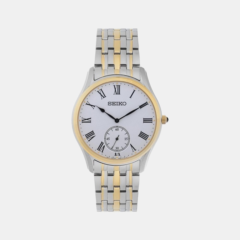 Dress Men Quartz White Dial Analog Stainless Steel Watch SRK048P1