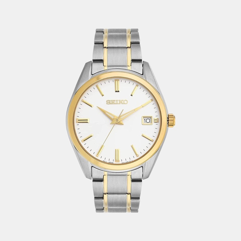 Dress Men Quartz White Dial Analog Stainless Steel Watch SUR312P1