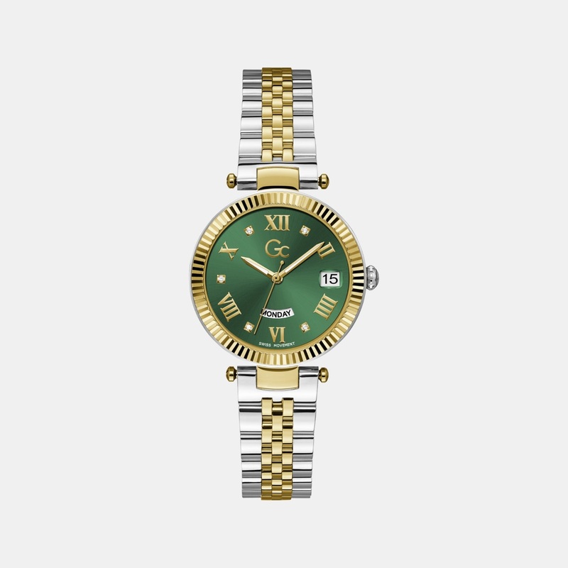 Dress Women Quartz Green Dial Analog Stainless Steel Watch Z01019L9MF
