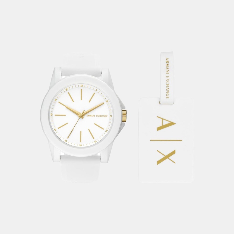 Women's White Analog Silicon Watch AX7126