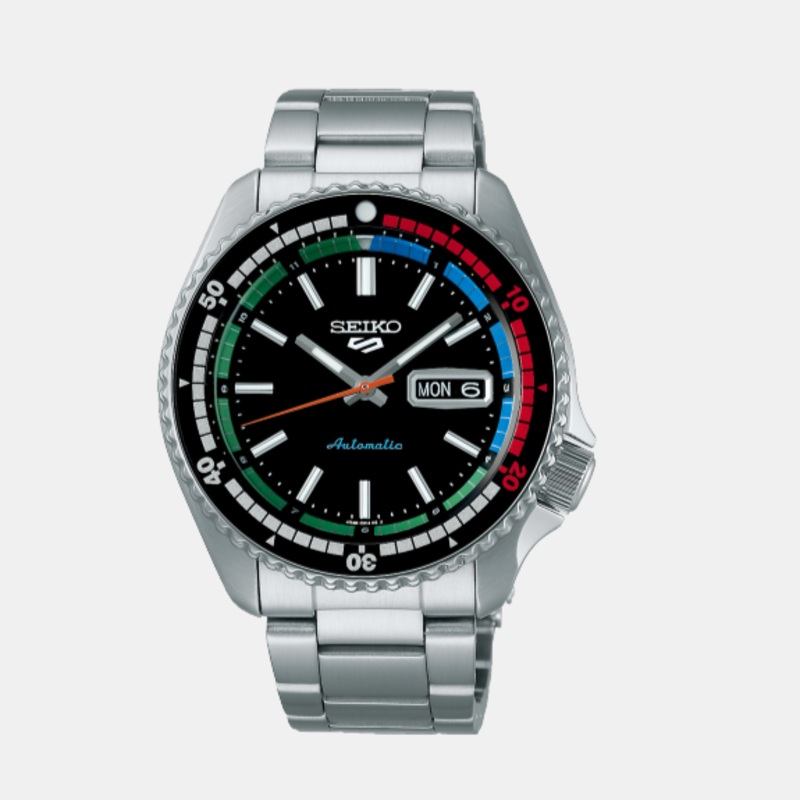 5 Sports Men Automatic Black Dial Analog Stainless Steel Watch SRPK13K1