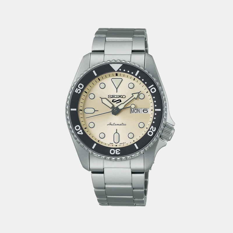 5 Sports Men Automatic Cream Dial Analog Stainless Steel Watch SRPK31K1