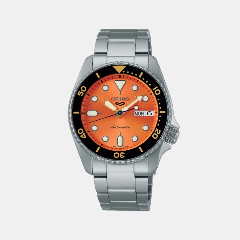 5 Sports Men Automatic Orange Dial Stainless Steel Watch SRPK35K1