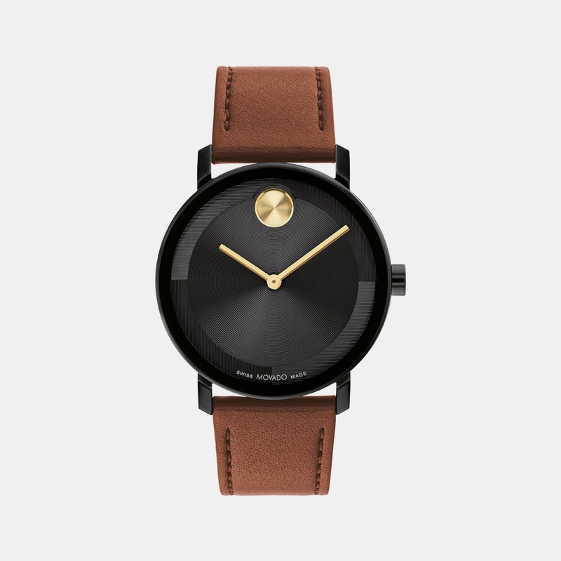 Bold Men's Black Analog Leather Watch 3601083