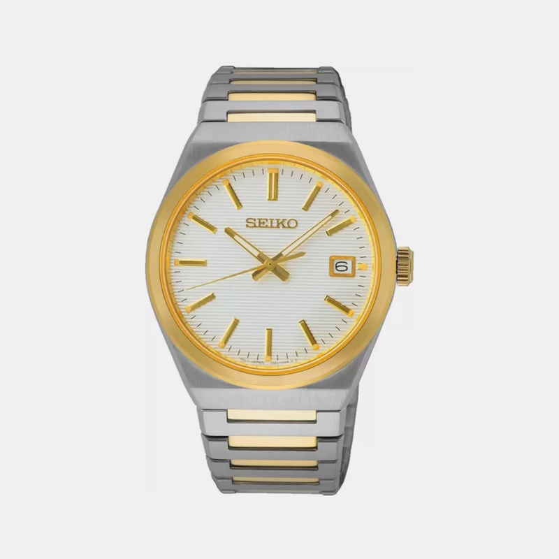Classic Men Quartz White Dial Analog Stainless Steel Watch SUR558P1