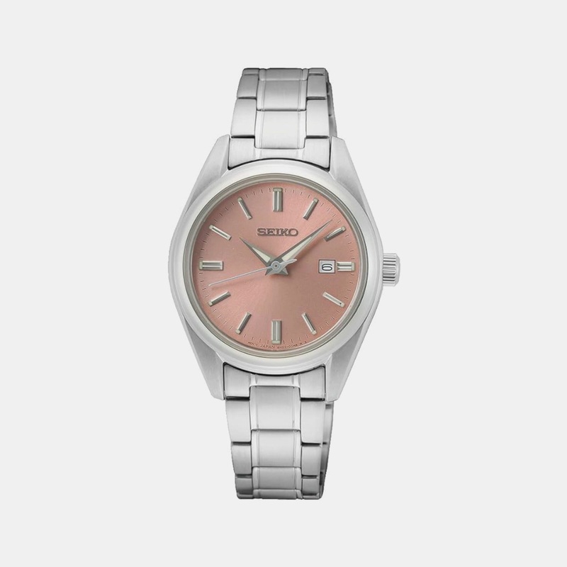 Classic Women Quartz Pink Dial Analog Stainless Steel Watch SUR529P1