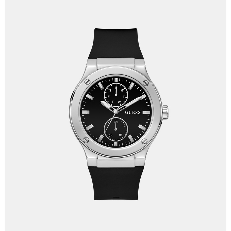 Jet Men's Black Chronograph Silicone Watch GW0491G3