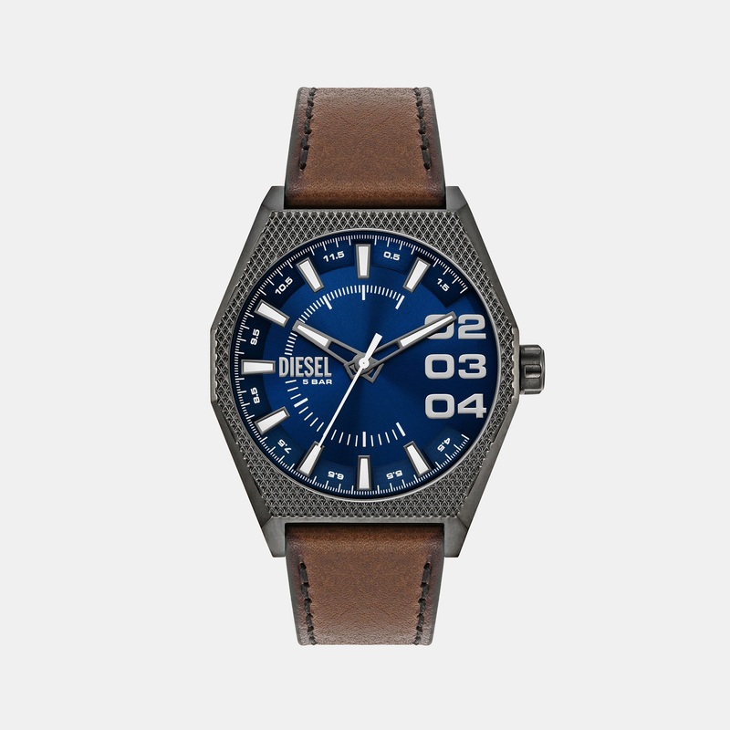Men Blue Analog Leather Watch DZ2189