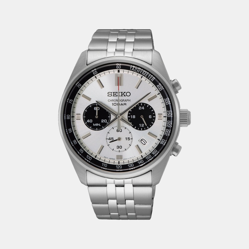 Men Quartz White Dial Chronograph Stainless steel Watch SSB425P1