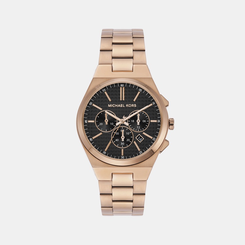 Men's Beige Gold Chronograph Stainless Steel Watch MK9119