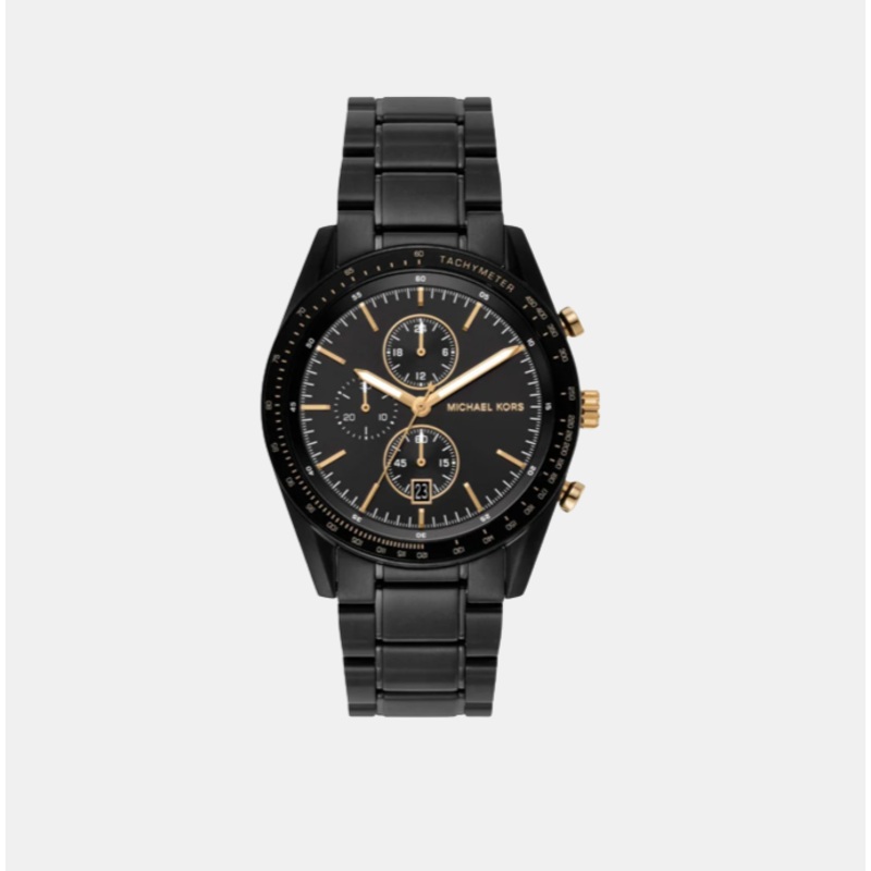 Men's Black Chronograph Stainless Steel Watch MK9113