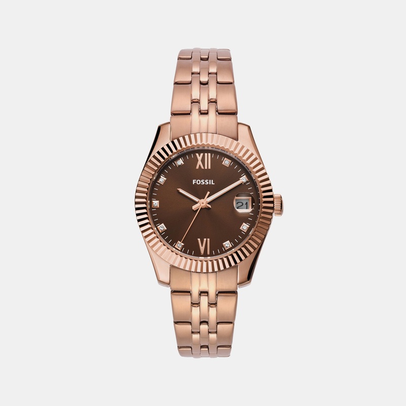 Scarlette Women Quartz Brown Dial Analog Stainless Steel Watch ES5324