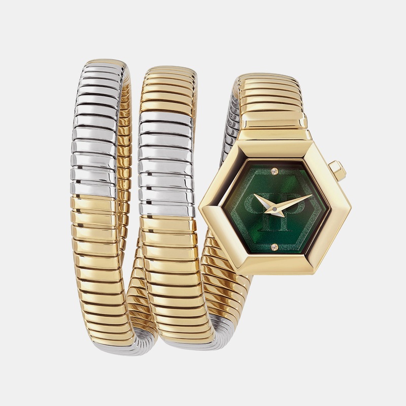 Snake Hexagon Women's Green Analog Stainless Steel Watch PWZAA0323