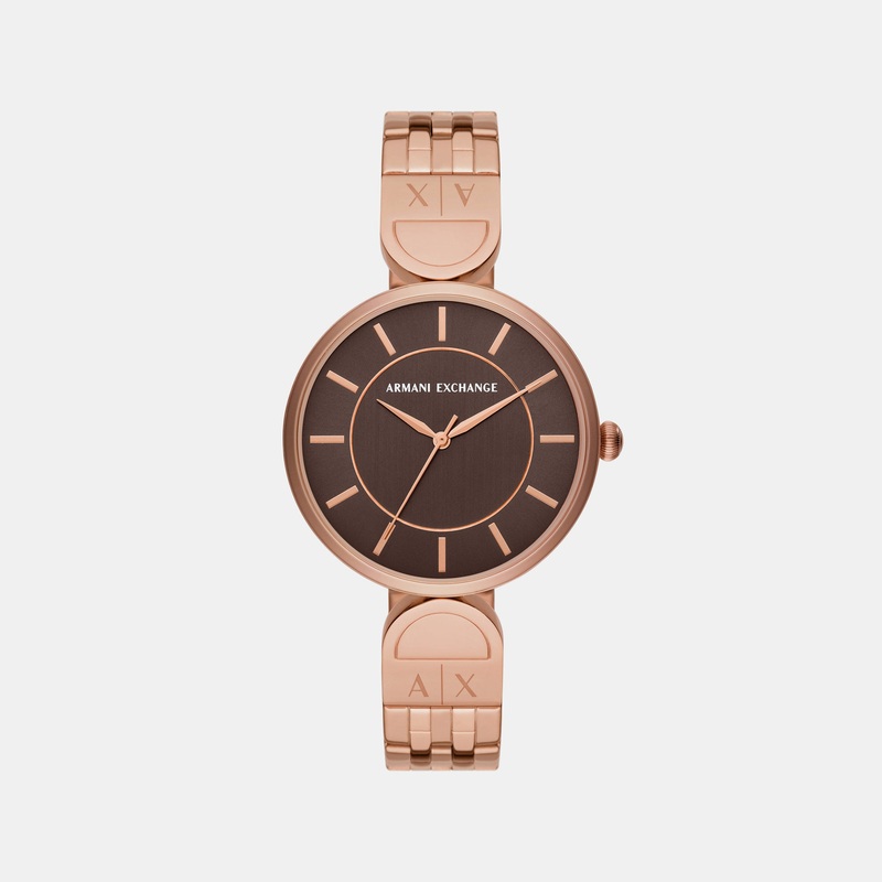 Women's Rose Gold Analog Stainless Steel Watch AX5384