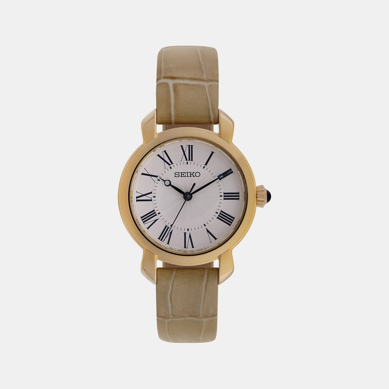 Women's White Analog Leather Watch SUR626P3