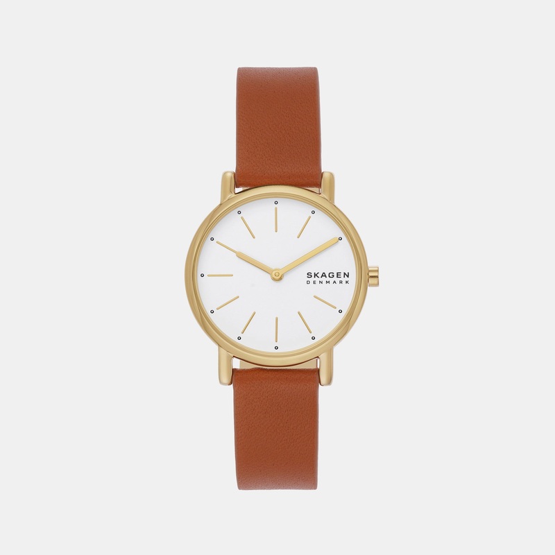 Women White Analog Leather Watch SKW3121