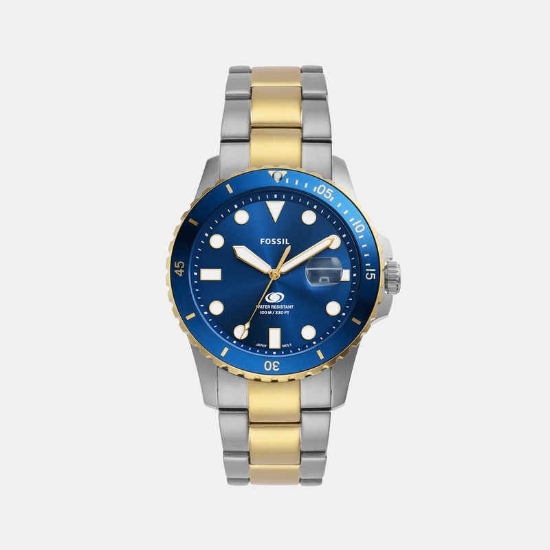 Blue Dive Men Quartz Blue Dial Analog Stainless Steel Watch FS6034