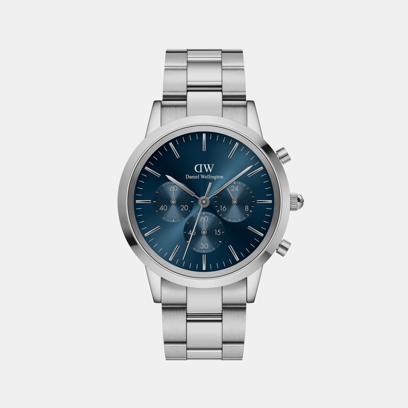 Iconic Men's Blue Chronograph Stainless Steel Watch DW00100644K