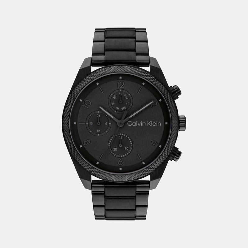 Impact Men's Black Chronograph Stainless Steel Watch 25200359