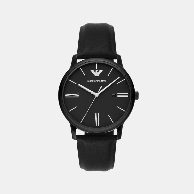 Men's Black Analog Leather Watch AR11573