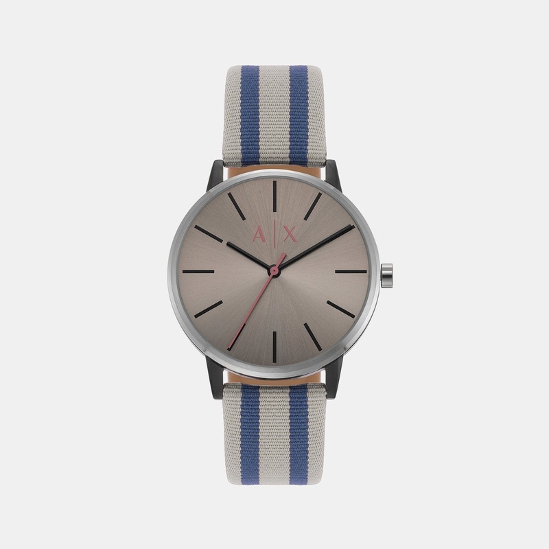 Men's Grey Analog Fabric Watch AX2757