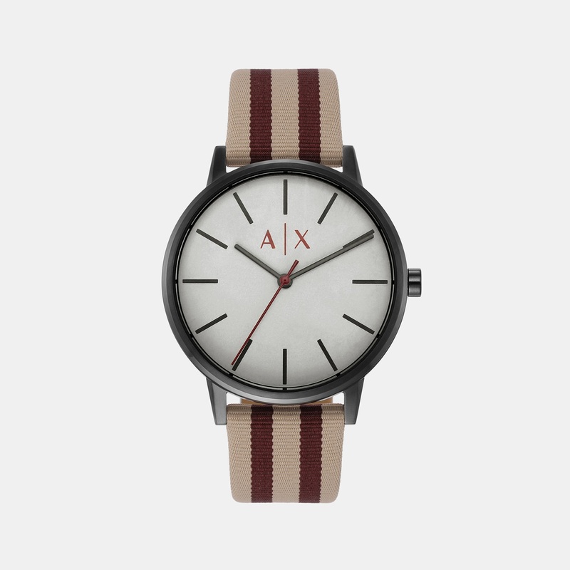 Men's White Analog Fabric Watch AX2759