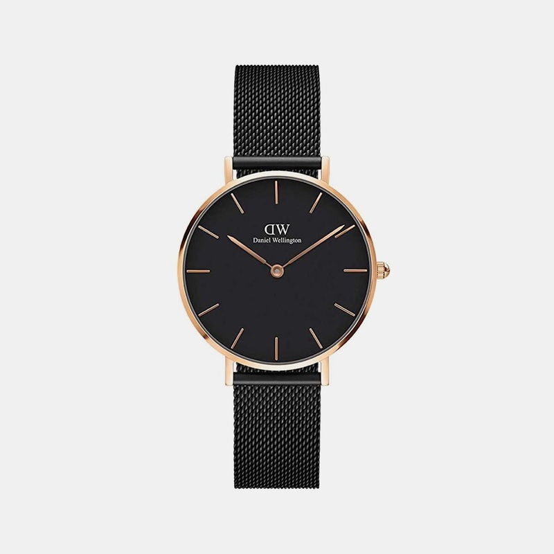 Petite Women's Black Analog Stainless Steel Watch DW00100201