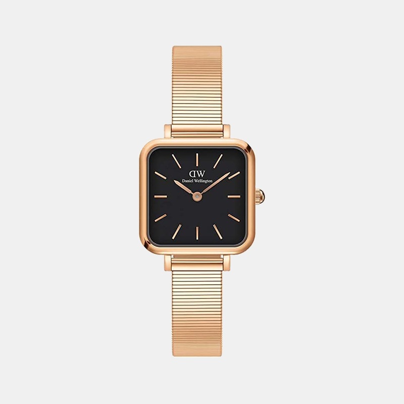 Quadro Women's Black Analog Stainless Steel Watch DW00100518