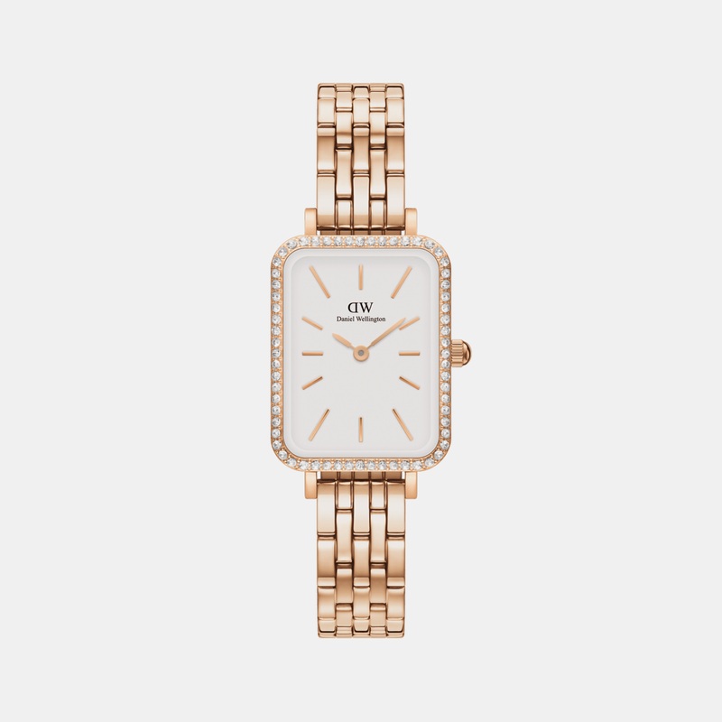 Quadro Women's White Analog Stainless Steel Watch DW00100672K