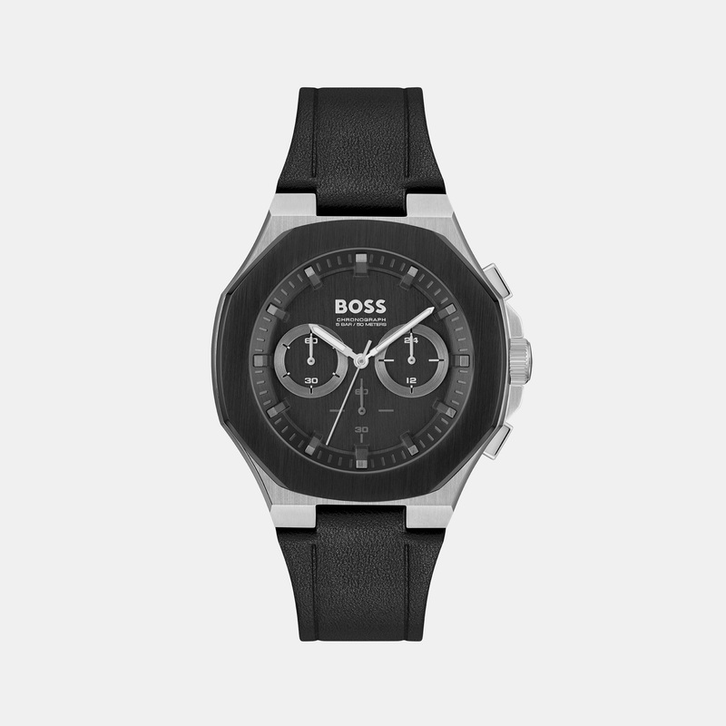 Taper Men's Black Chronograph Leather Watch 1514085