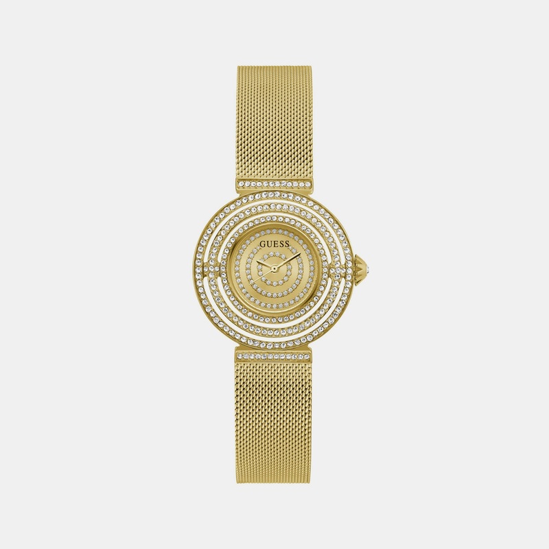 Women Champagne Analog Mesh Watch GW0550L2