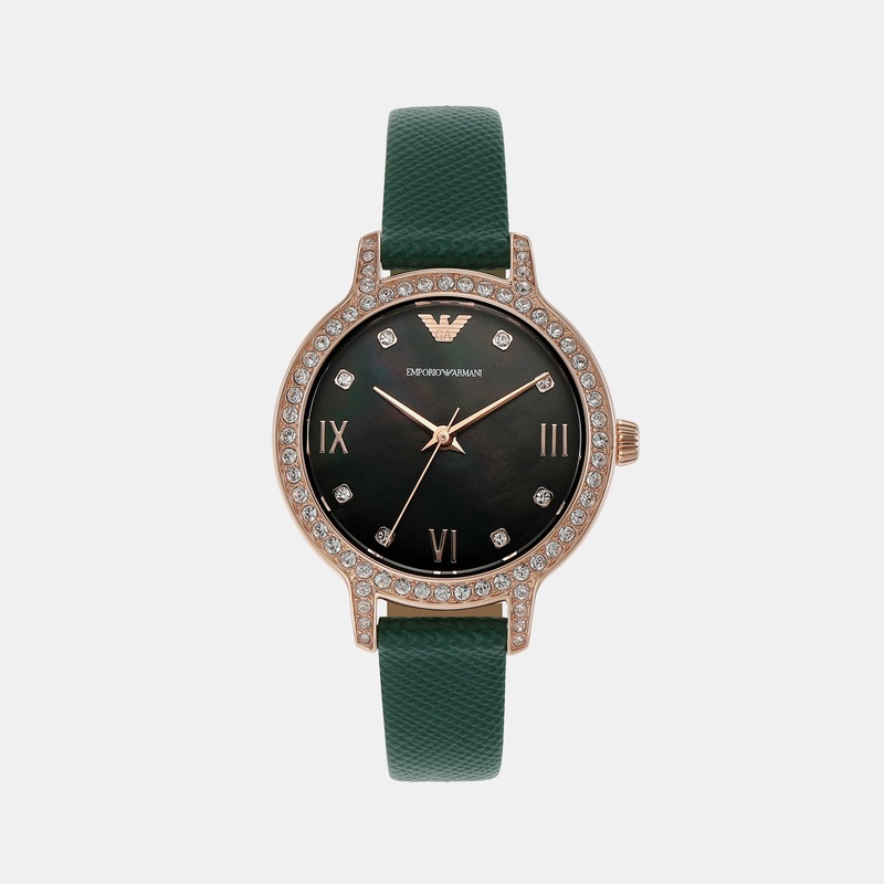 Women Green Analog Leather Watch AR11577
