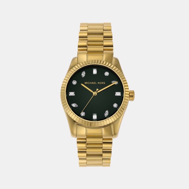Women's Black Analog Stainless Steel Watch MK7449
