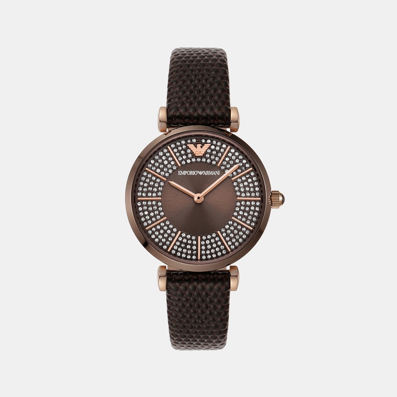 Women's Brown Analog Leather Watch AR11565