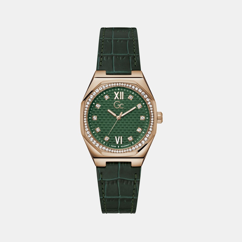 Women's Green Analog Genuine Leather Watch Z25004L9MF