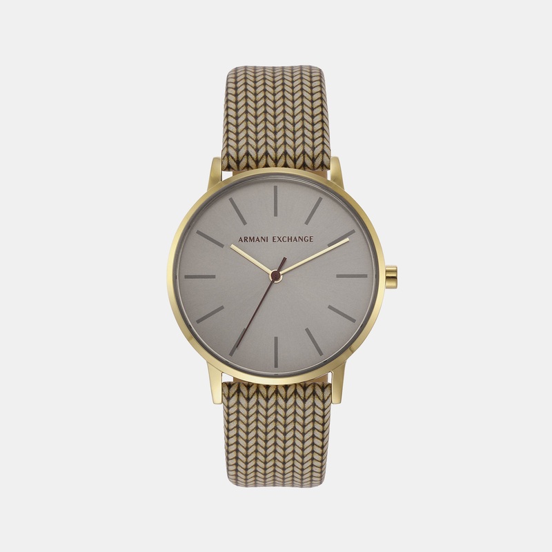 Women's Grey Dial Analog Leather Watch AX5594