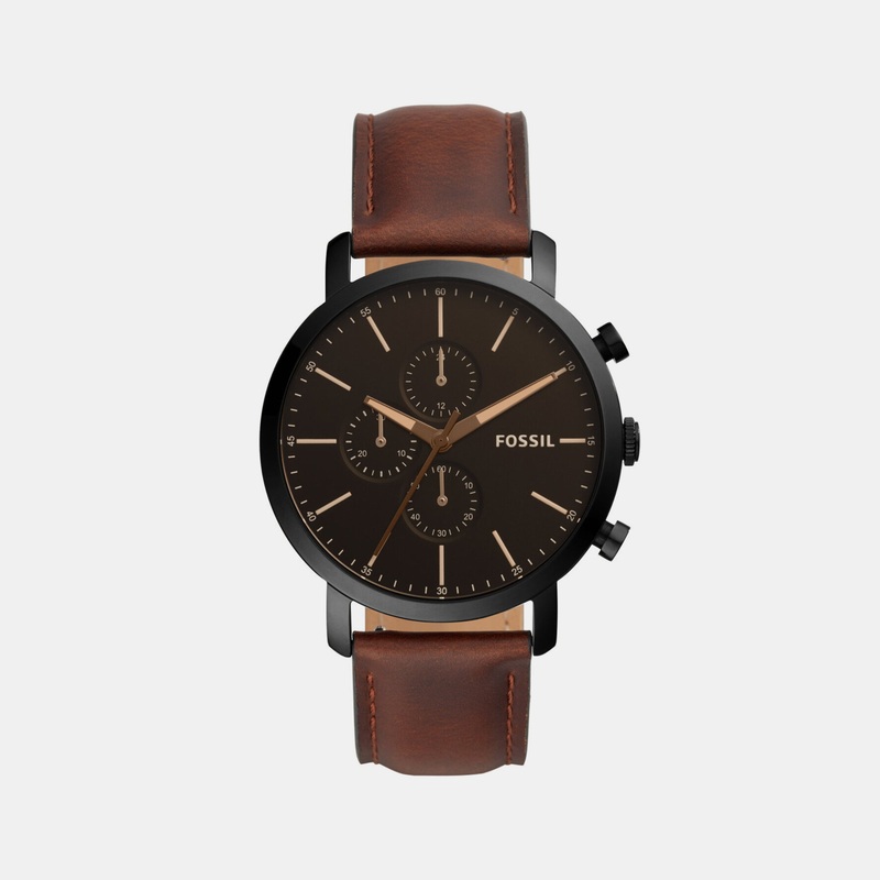 Bannon Men Quartz Black Dial Chronograph Leather Watch BQ2461