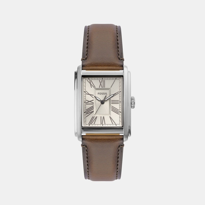 Carraway Men Quartz Cream Dial Analog Leather Watch FS6012