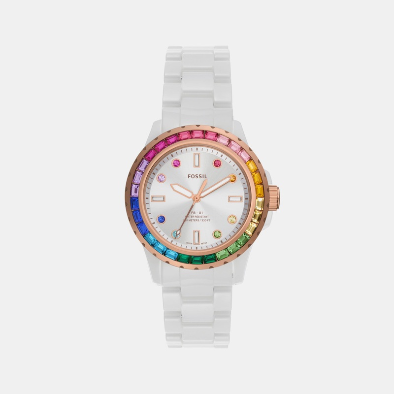 FB-01 Women's White Dial Analog Ceramic Watch CE1129
